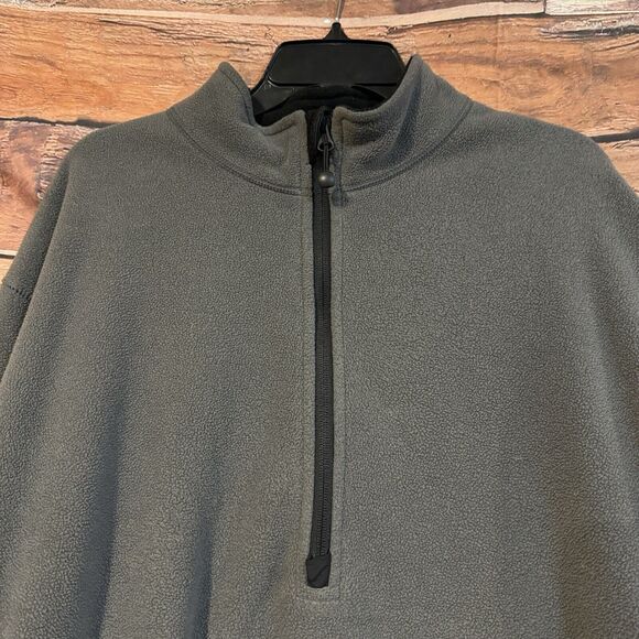 Eddie Bauer Men XL 1/4 Zip Fleece Pullover Jacket Gray Black Activewear Polartec - Picture 2 of 7